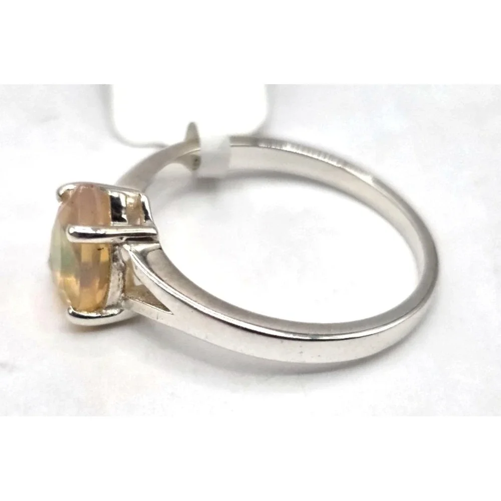 Fire Opal Ring Size‎ 7.75 Teardrop Handmade Sterling Silver 925 Split Shank NWT